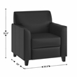 Flash Furniture Hercules Diplomat Leather Upholstered Accent Chair in Black