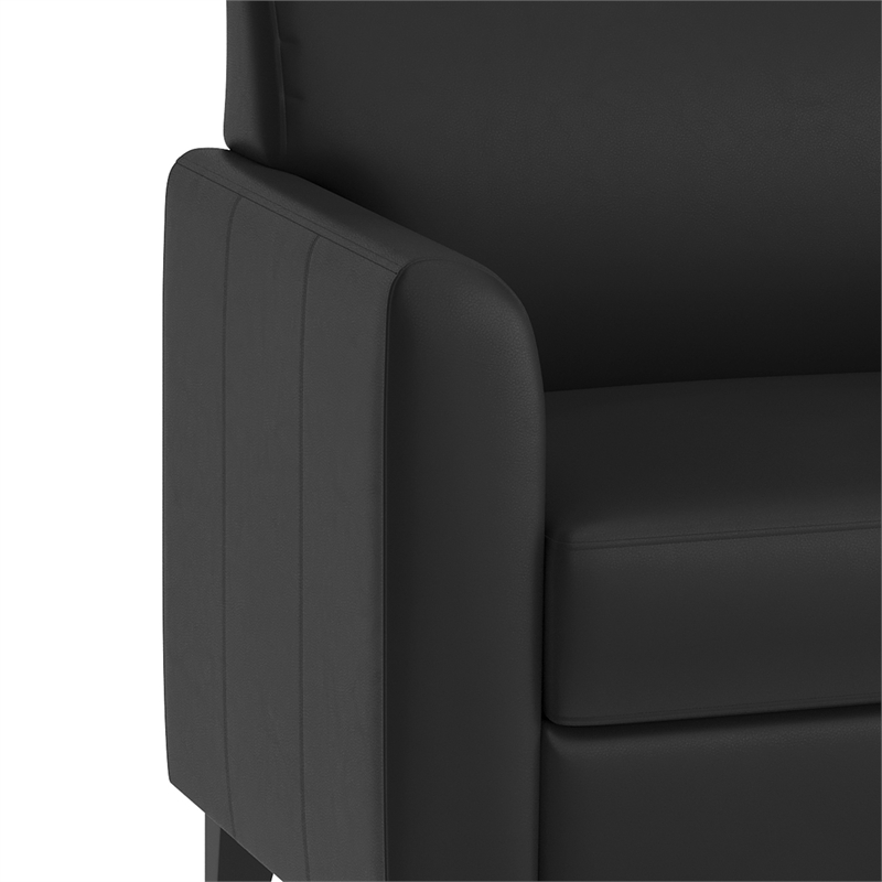 Flash Furniture Hercules Diplomat Leather Upholstered Accent Chair in Black