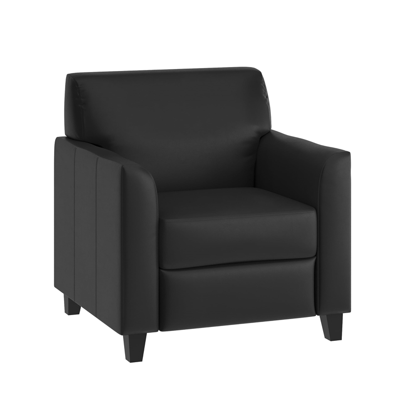 Flash Furniture Hercules Diplomat Leather Upholstered Accent Chair in Black
