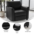 Flash Furniture Hercules Diplomat Leather Upholstered Accent Chair in Black
