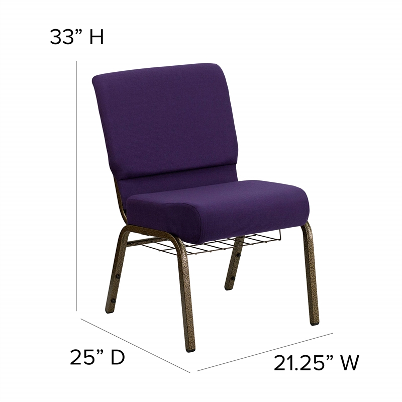 Flash Furniture Hercules Church Guest Chair in Royal Purple
