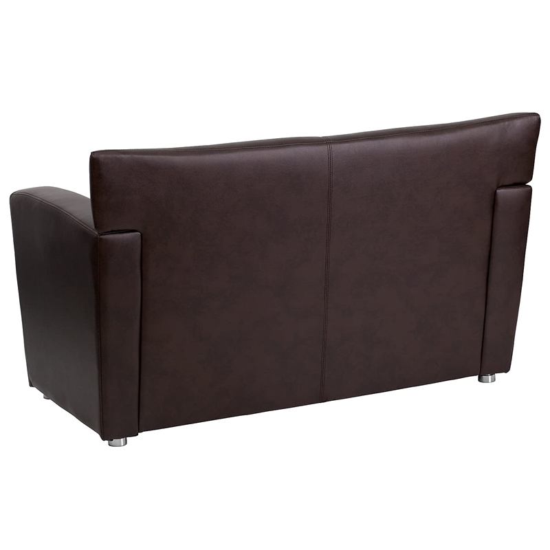 Flash Furniture Hercules Majesty Leather Love Seat in Brown