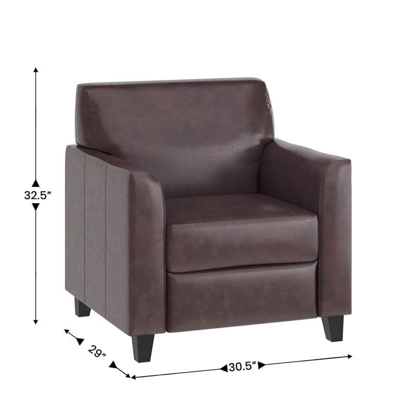 Flash Furniture Hercules Diplomat Leather Chair in Brown