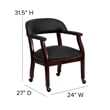 Flash Furniture Leather Guest Chair with Casters in Black
