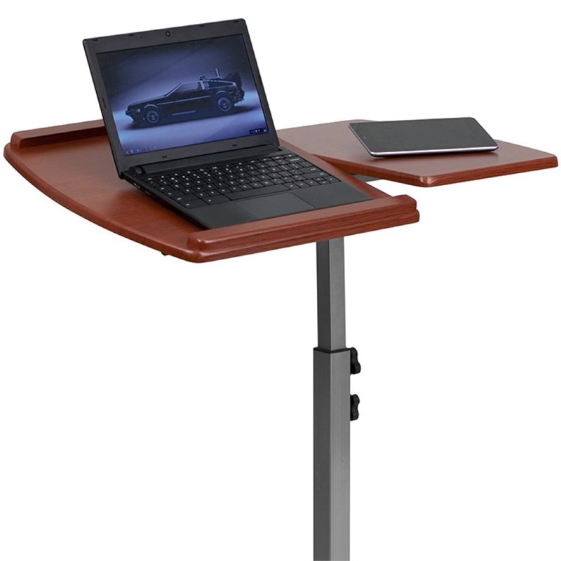 Flash Furniture Adjustable Mobile Laptop Computer Table in Cherry