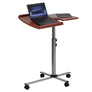 Flash Furniture Adjustable Mobile Laptop Computer Table in Cherry