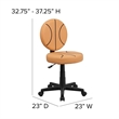 Flash Furniture Basketball Office Swivel Chair in Black and Orange