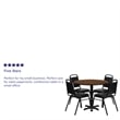 Flash Furniture 36Rd Laminate Table Set-Bnqt In Walnut Top Black Vinyl Seat