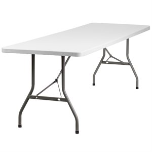 flash furniture contemporary plastic folding table in granite white