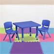 Flash Furniture 3 Piece Square Adjustable Activity Table Set in Blue