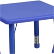 Flash Furniture 3 Piece Square Adjustable Activity Table Set in Blue