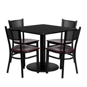 Flash Furniture 36Sq Laminate Table Set In Black