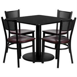 flash furniture 36sq laminate table set in black