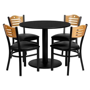 flash furniture 36rd laminate table set in black