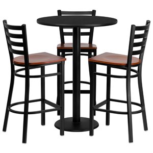 flash furniture 30rd laminate bar table set in black