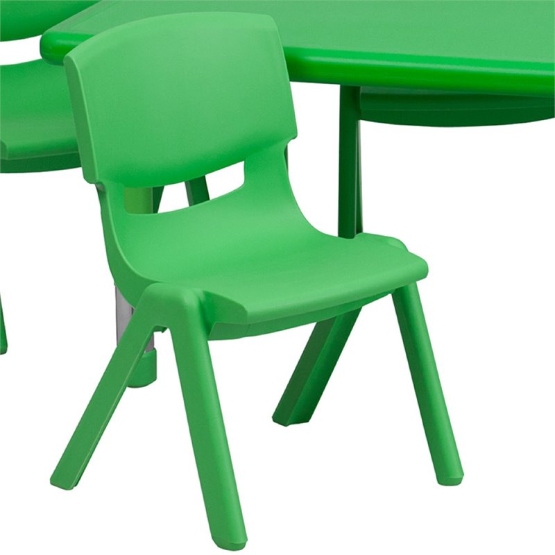 Flash Furniture 5 Piece Rectangular Activity Table Set in Green
