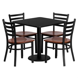 Flash Furniture 30Sq Laminate Table Set In Black
