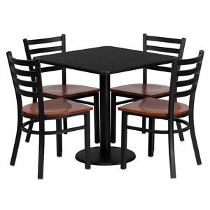 flash furniture 30sq laminate table set in black