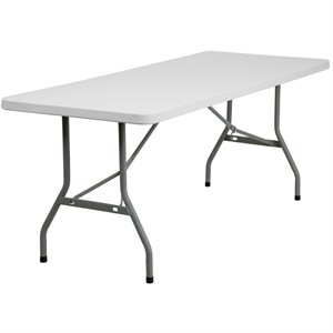 Flash Furniture 72&quot x 30&quot Plastic Folding Table in White