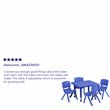 Flash Furniture 5 Piece Square Adjustable Activity Table Set in Blue