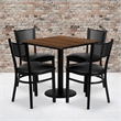 Flash Furniture 30Sq Laminate Table Set In Walnut