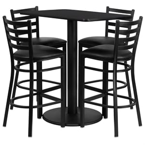 Flash Furniture Jamie 24&quot x 42&quot Laminate Table w/4 Metal Barstools