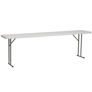 Flash Furniture 96&quot x 18&quot Plastic Folding Training Table in Granite White