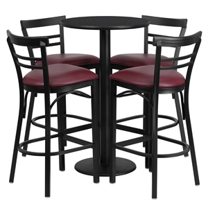 Flash Furniture Jamie 24&quot Round Laminate Table & 4 Metal Barstools
