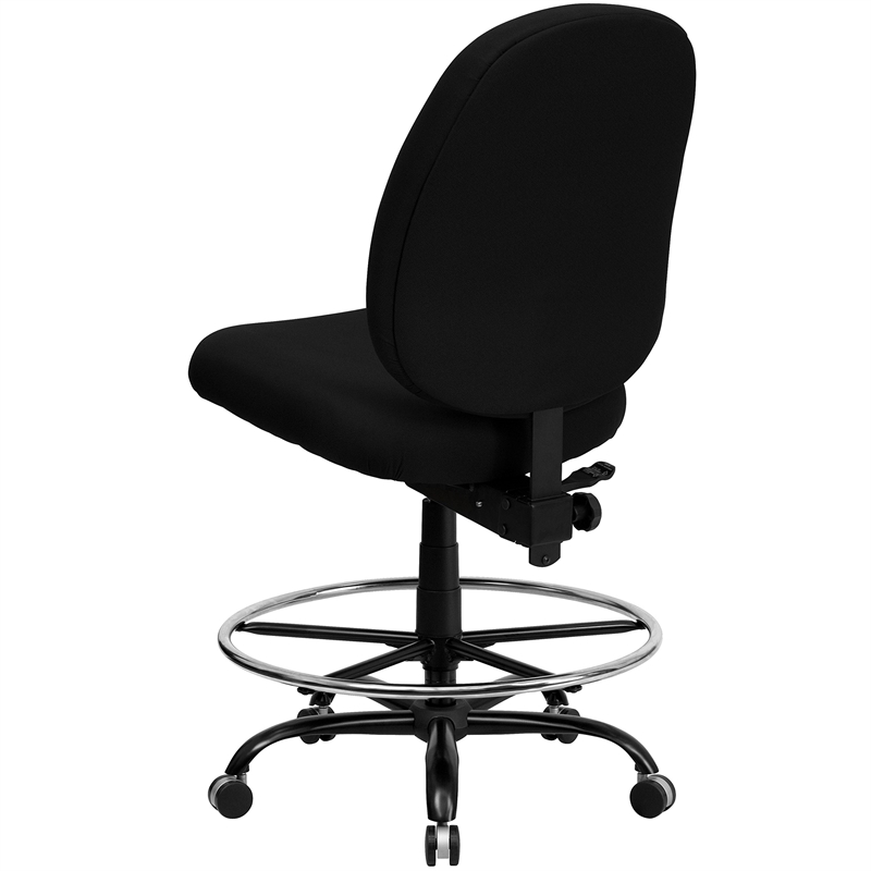 Flash Furniture Hercules Drafting Chair with Extra Wide Seat in Black