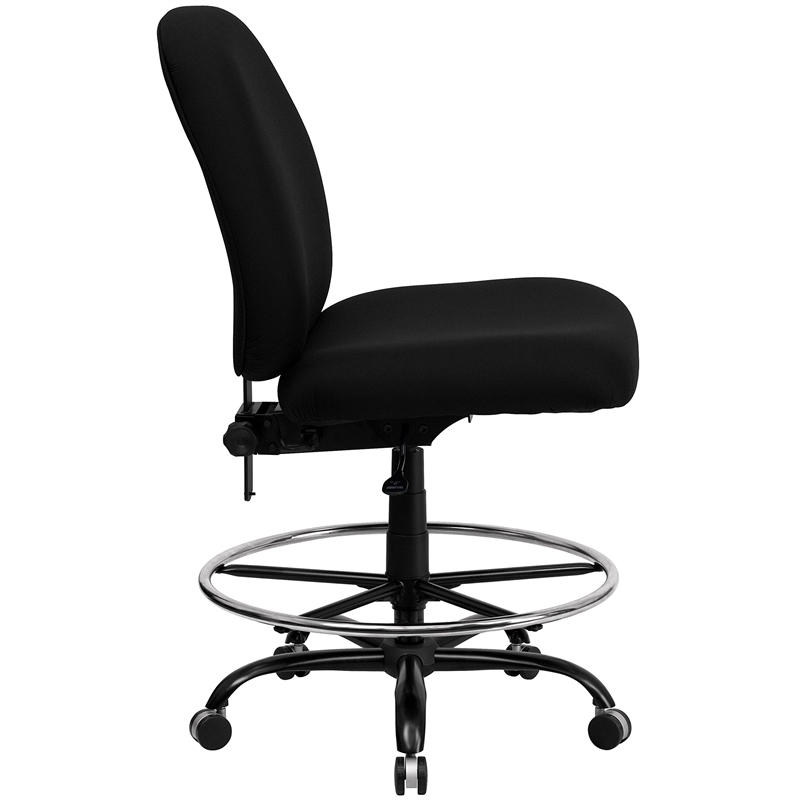 Flash Furniture Hercules Drafting Chair with Extra Wide Seat in Black