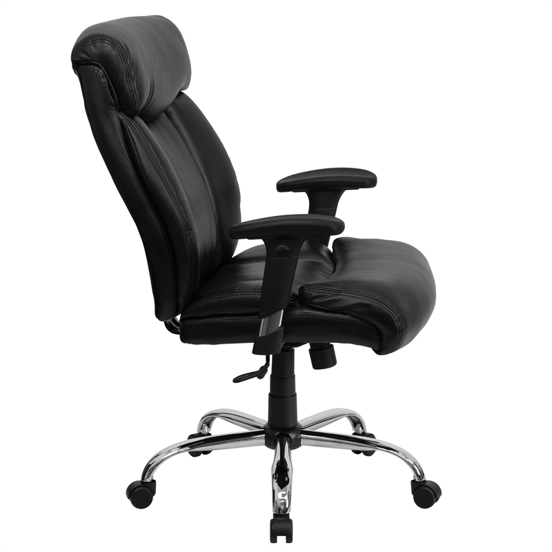Flash Furniture Hercules Leather Office Chair with Arms in Black