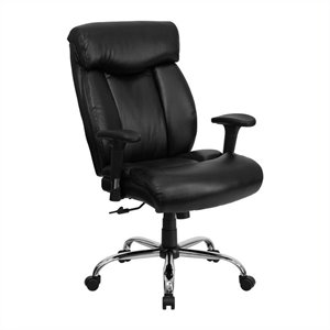 flash furniture hercules big and tall leather upholstered executive office swivel chair in black