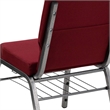 Flash Furniture Hercules Church Guest Chair with Rack in Burgundy