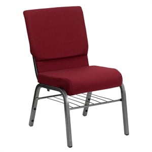 Flash Furniture Hercules Church Guest Chair with Rack in Burgundy