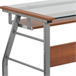 Flash Furniture Glass Top Computer Desk in Cherry and Silver