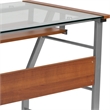 Flash Furniture Glass Top Computer Desk in Cherry and Silver