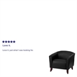 Flash Furniture Hercules Imperial Leather Accent Chair in Ivory and Cherry
