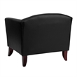 Flash Furniture Hercules Imperial Leather Accent Chair in Ivory and Cherry
