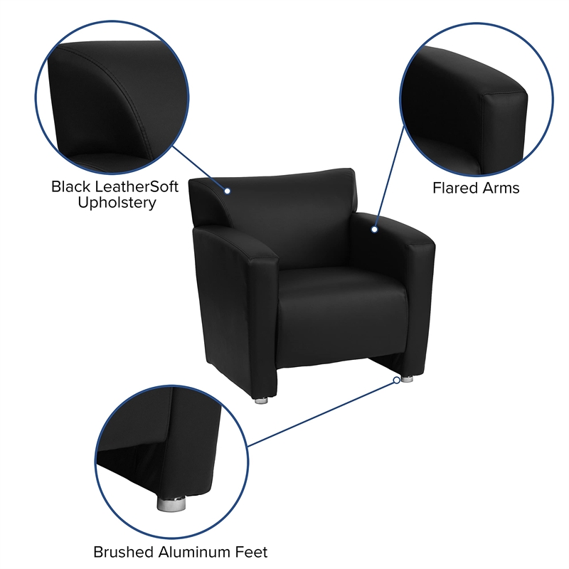 Flash Furniture Hercules Majesty Leather Chair in Black and Cherry
