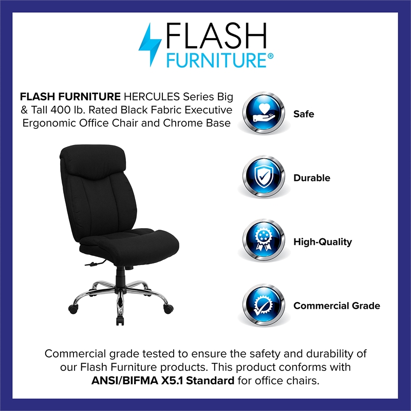 Flash Furniture Hercules Fabric Office Chair in Black