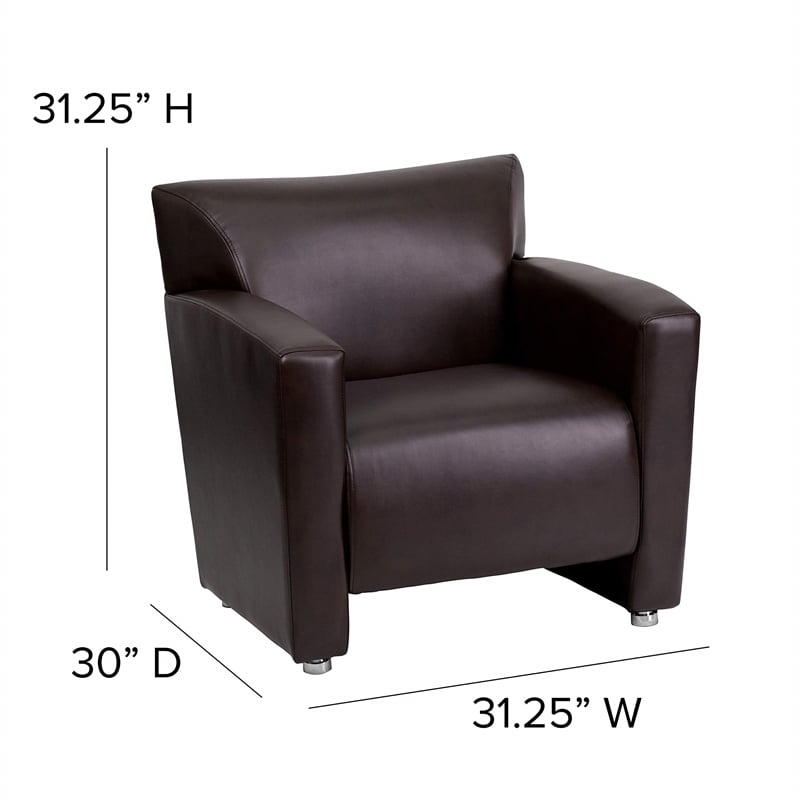 Flash Furniture Hercules Majesty Leather Chair in Brown