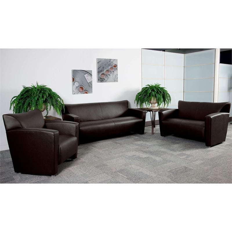 Flash Furniture Hercules Majesty Leather Chair in Brown