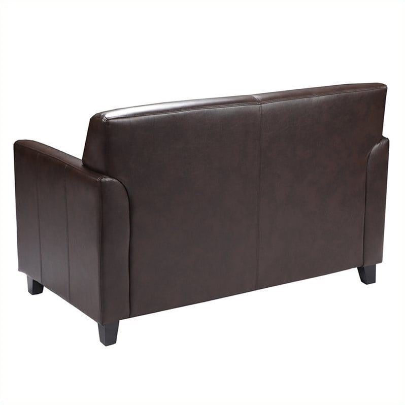 Flash Furniture Hercules Diplomat Leather Loveseat in Brown