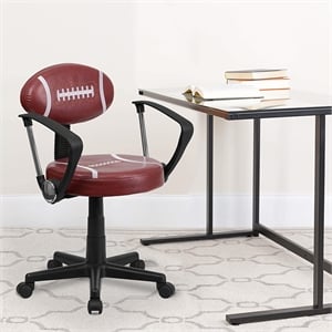 Flash Furniture Football Office Swivel Chair with Arms in Brown and Black