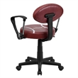 Flash Furniture Football Office Swivel Chair with Arms in Brown and Black