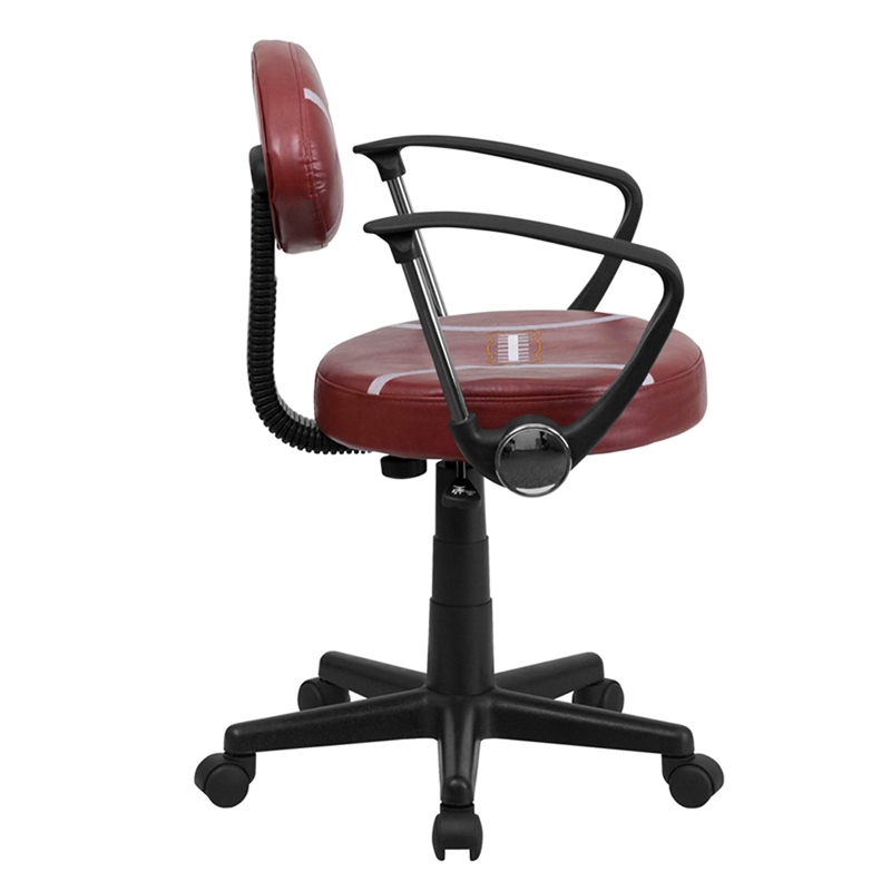 Flash Furniture Football Office Swivel Chair with Arms in Brown and Black