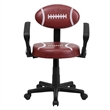 Flash Furniture Football Office Swivel Chair with Arms in Brown and Black