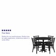 Flash Furniture 36Rd Laminate Table Set In Black Top Black Vinyl Seat