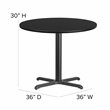 Flash Furniture 36Rd Laminate Table Set In Black Top Black Vinyl Seat