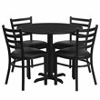 Flash Furniture 36Rd Laminate Table Set In Black Top Black Vinyl Seat